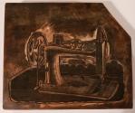 Woodblock of a sewing machine