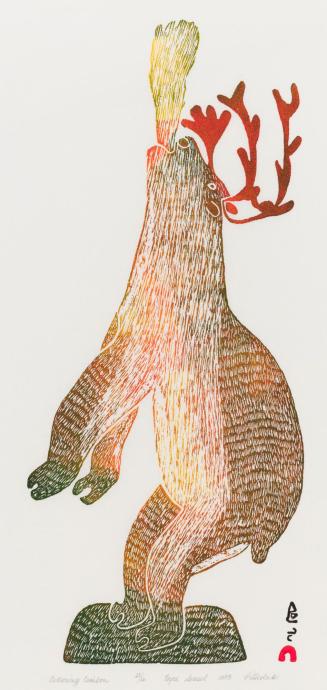Bellowing Caribou, #16 from the 1973 Cape Dorset Print catalogue
