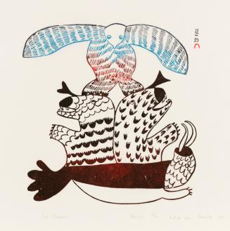Bird and Sea Beasts, #14 from the 1967 Cape Dorset Print catalogue

