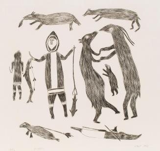 Hunters, #28 from the 1963 Cape Dorset Print catalogue
