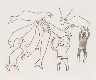 Men and Animals, #30 from the 1963 Cape Dorset Print catalogue
