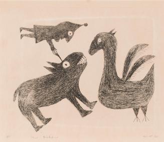 Spirit with Animals, #61 from the 1963 Cape Dorset Print Catalogue
