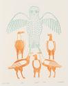 Owl and Geese, #47 from the 1972 Cape Dorset Print catalogue
