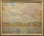 Two Quebec Views Houses Along the Shore / Summer Sky (doublesided panel)