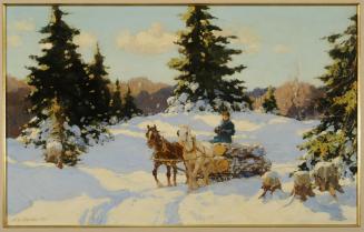 Untitled (Horses and Buggy carrying Wood)