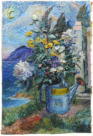 Landscape with watering can