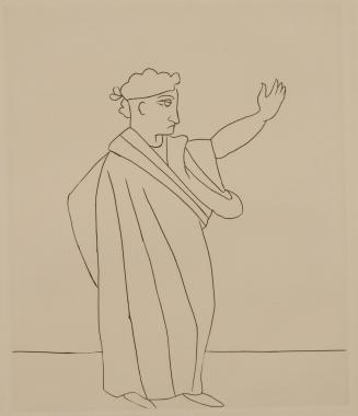 Untitled Illustration from Le Satyricon (robed orator)