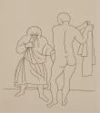 Untitled Illustration from Le Satyricon (two male figures, one nude)