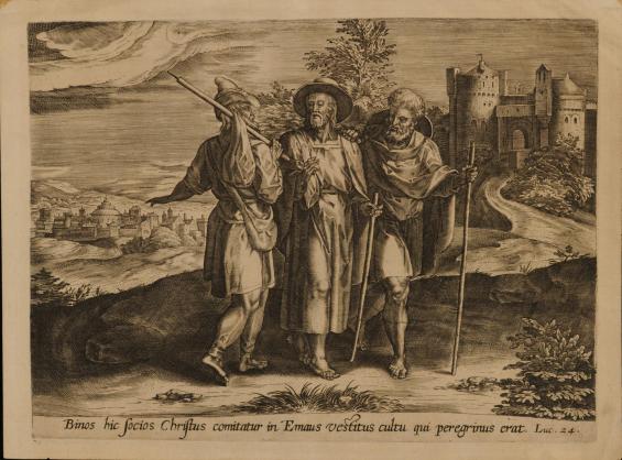 Road to Emmaus, from the Thesaurus Sacrarum historiarum Veteris et Novi Testamenti, illustrations from the Old and New Testament