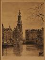 Amsterdam Canal Scene with view of the Muntorren
