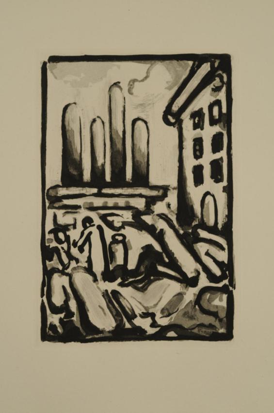 Christ au Faubourg / Christ at the Outskirts of the City, Plate I from the book Passion by André Suarès