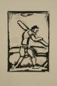 Aide-Bourreau portant un des bois de la croix, vers la droite / Henchman's Aide Carrying Part of the Cross, Facing Right, Plate VII from the book Passion by André Suarès