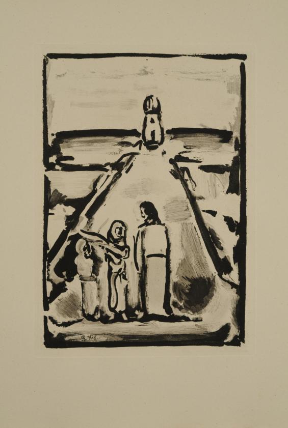 Christ et les pilgrimes / Christ and the Pilgrims, Plate XIII from the book Passion by André Suarès