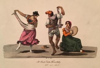Il Ballo Della Tarantella, No. 28 / The Tarentella Dance, No. 28, likely after a watercolour by Michela de Vito (19th century Napolitano artist)