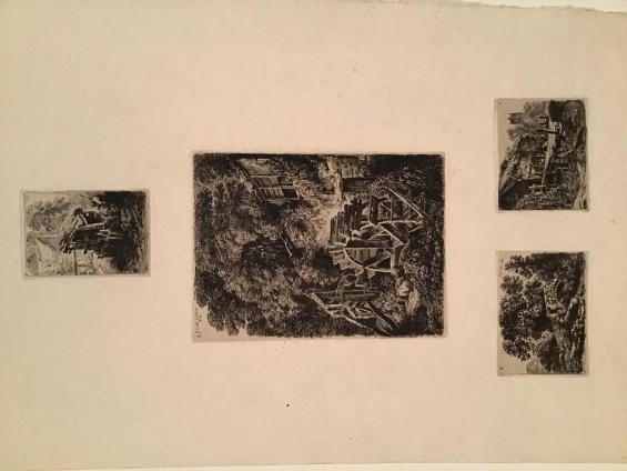 Etchings #3, 4, 5, 6 from the folio Thirteen Etchings of Miscellaneous Subjects