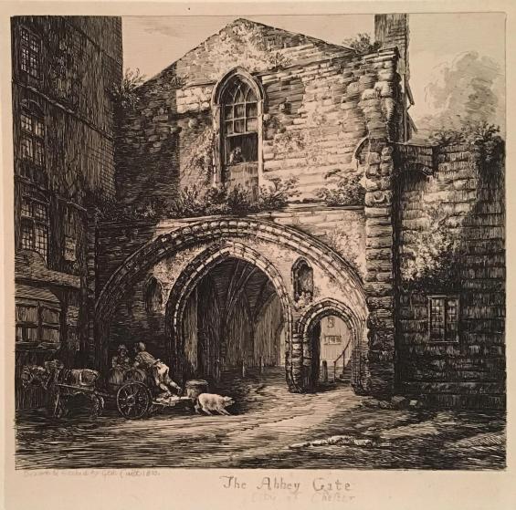 The Abbey Gate, City of Chester, from the folio Six Etchings of Select Parts of the Saxon and Gothic Buildings Now Remaining in the City of Chester