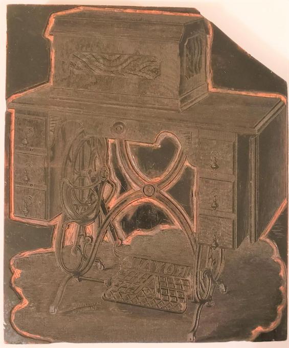 Woodblock of Royal sewing machine