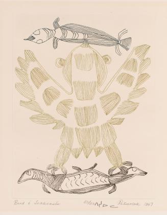 Bird and Seabeasts, #70 from the 1967 Cape Dorset Print Catalogue

