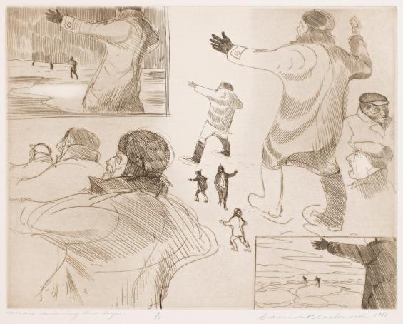 Man Warning Two Boys