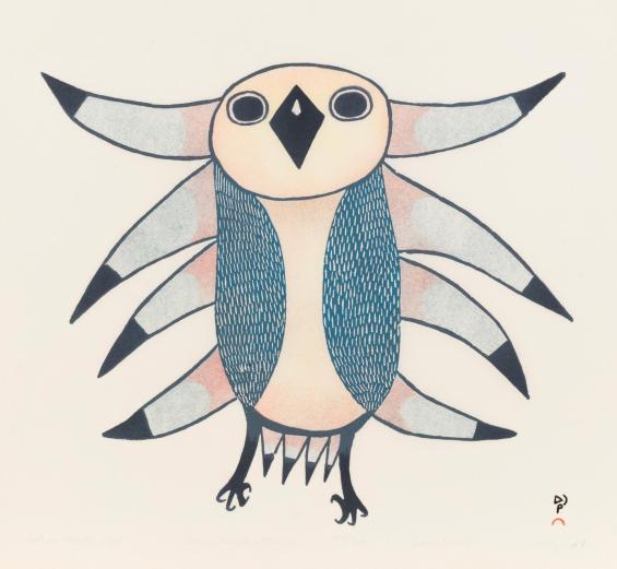 Owl in Winter Light, #21 from the 1982 Cape Dorset print collection
