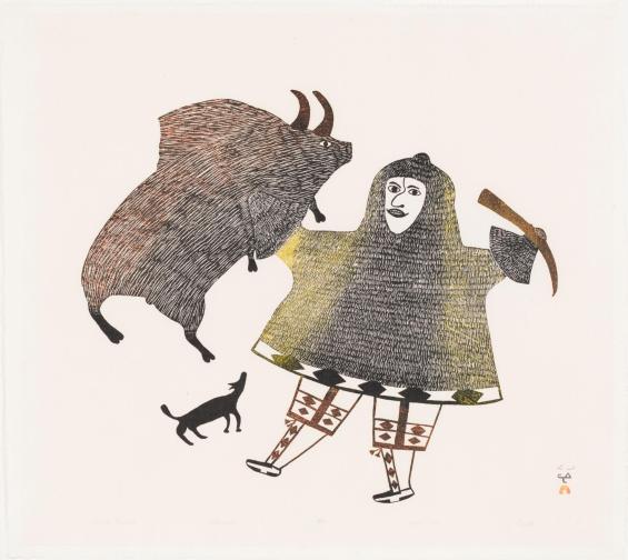 Proud Hunter, No. 28 from the 1987 Cape Dorset Print catalogue