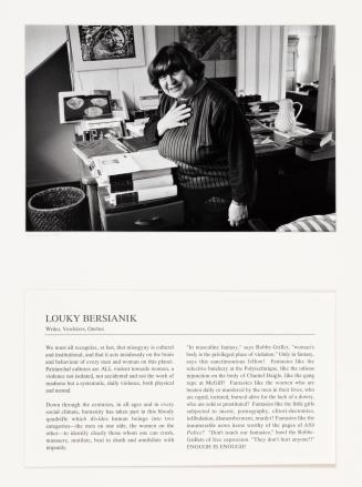 Louky Bersianik. Writer; Verchères, Quebec, from Faces of Feminism