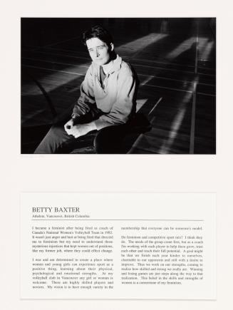 Betty Baxter, Athlete; Vancouver, British Columbia, from Faces of Feminism