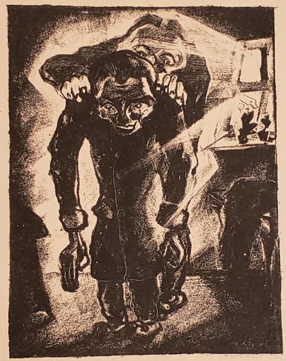 Akaki läßt sich einen neuen Mantel anmessen / Akaki Gets Measured for a New Coat, Plate 5 from Der Mantel / The Coat