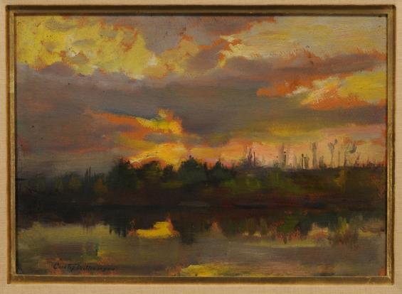 Untitled Georgian Bay landscape (double sided work - landscape with bridge on verso)