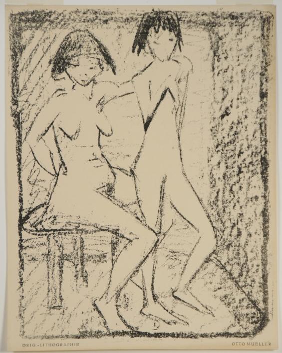 Ein stehendes Knaben und ein sitzendes Mädchen / A Boy Standing and a Girl Seated