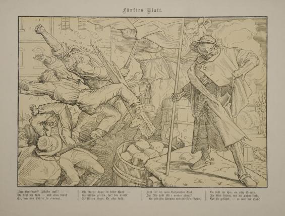 Ein Totentanz / Dance of Death, Plate V: Death on the Barricade