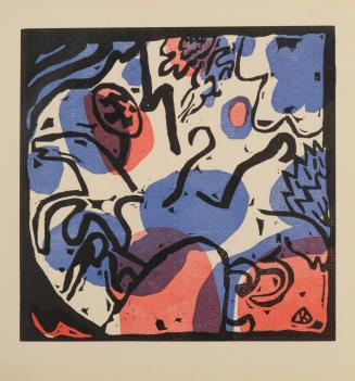 Drei Reiter in Rot, Blau und Schwarz / Three Riders in Red, Blue and Black, Plate 16 from the series Klänge / Sounds