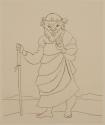 Untitled Illustration from Le Satyricon (standing man holding staff)