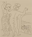 Untitled Illustration from Le Satyricon (two figures by window)