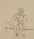 Untitled Illustration from Le Satyricon (bearded man by the water)