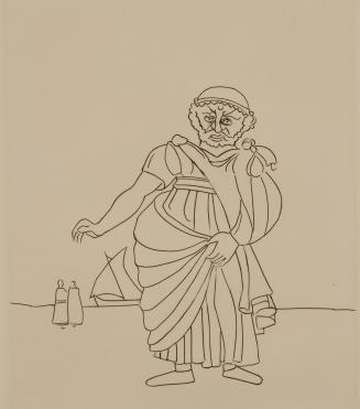 Untitled Illustration from Le Satyricon (bearded man by the water)