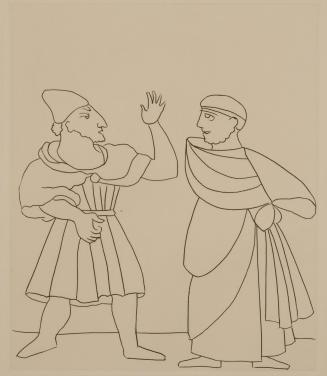 Untitled Illustration from Le Satyricon (two robed men)