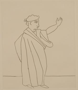 Untitled Illustration from Le Satyricon (robed orator)
