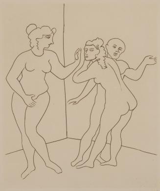 Untitled Illustration from Le Satyricon (three nude figures)