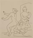 Untitled Illustration from Le Satyricon (three nude figures)