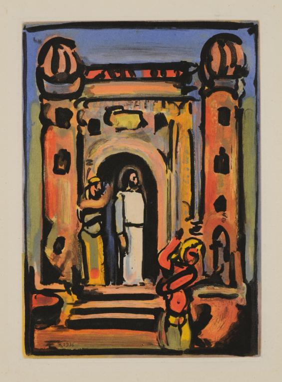 Christ devant la ville / Christ in front of the City, frontispiece from the book Passion by André Suarès