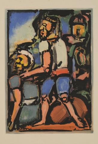 Homme conduisant un autre / Man Leading Another, Plate III from the book Passion by André Suarès