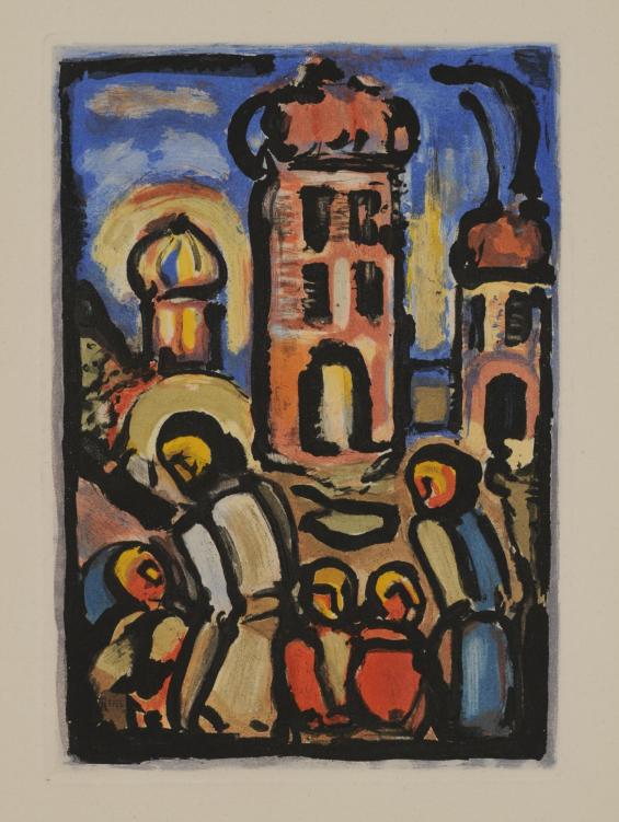 Christ et les enfants / Christ and the Children, Plate V from the book Passion by André Suarès