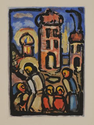 Christ et les enfants / Christ and the Children, Plate V from the book Passion by André Suarès