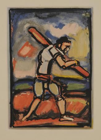 Aide-Bourreau portant un des bois de la croix, vers la droite / Henchman's Aide Carrying Part of the Cross, Facing Right, Plate VII from the book Passion by André Suarès