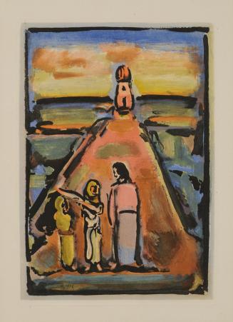 Christ et les pilgrimes / Christ and the Pilgrims, Plate XIII from the book Passion by André Suarès