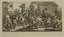Hudibras, Plate 7: Hudibras Encounters the Skimmington, from Hogarth Restored, the Whole Works of the Celebrated William Hogarth as Originally Published
