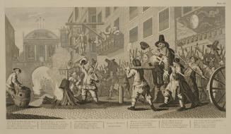 Hudibras, Plate 11: Burning Ye Rumps at Temple Bar, from Hogarth Restored, the Whole Works of the Celebrated William Hogarth as Originally Published
