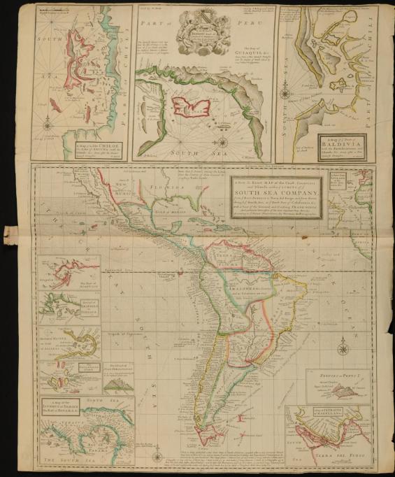 A New and Exact Map of the Coast, Countries and Islands within the Limits of the South Sea Company