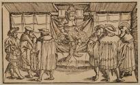 A Baron at Court, illustration from Liber I / Book I of the 1552 version of Sebastian Münster's Cosmographia Universalis